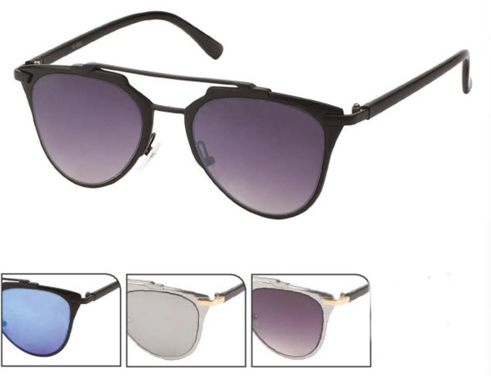 Sonnenbrille Retro Zwickerform Brille 400 UV Metallrahmen Doppelsteg klassisch