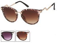 Cargar imagen en el visor de la galería, Sonnenbrille Damen Nerd Schleife Metall 400 UV Bügel versetzt Schlüssellochsteg
