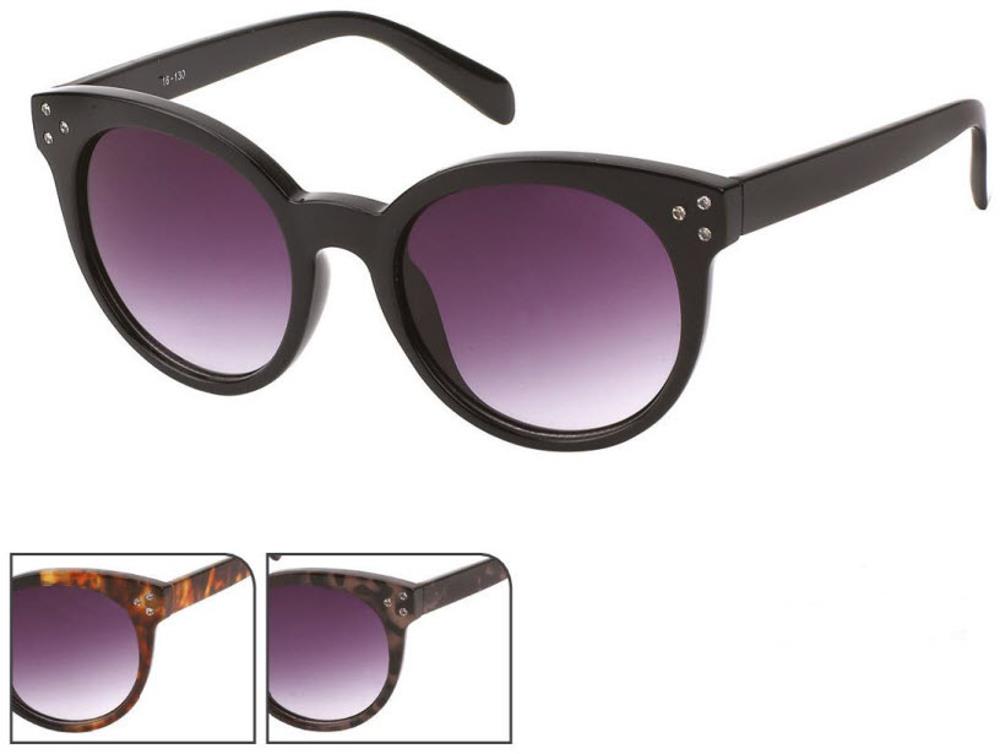 Sonnenbrille Round Glasses Panto 400 UV Damen Glaskristalle Dreieck