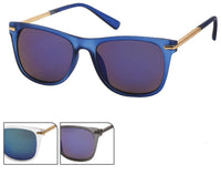 Load image into Gallery viewer, Sonnenbrille Herren Damen 400 UV blau verspiegelt Metallbügel Nahtrand
