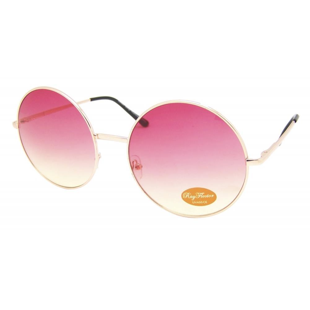 Sonnenbrille rund Glamour golden XL Oversize John Lennon getönt 400UV Vintage zweifarbig