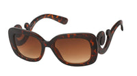 Load image into Gallery viewer, Sonnenbrille Glamour eckig spiralig getönt 400UV Vintage Designer
