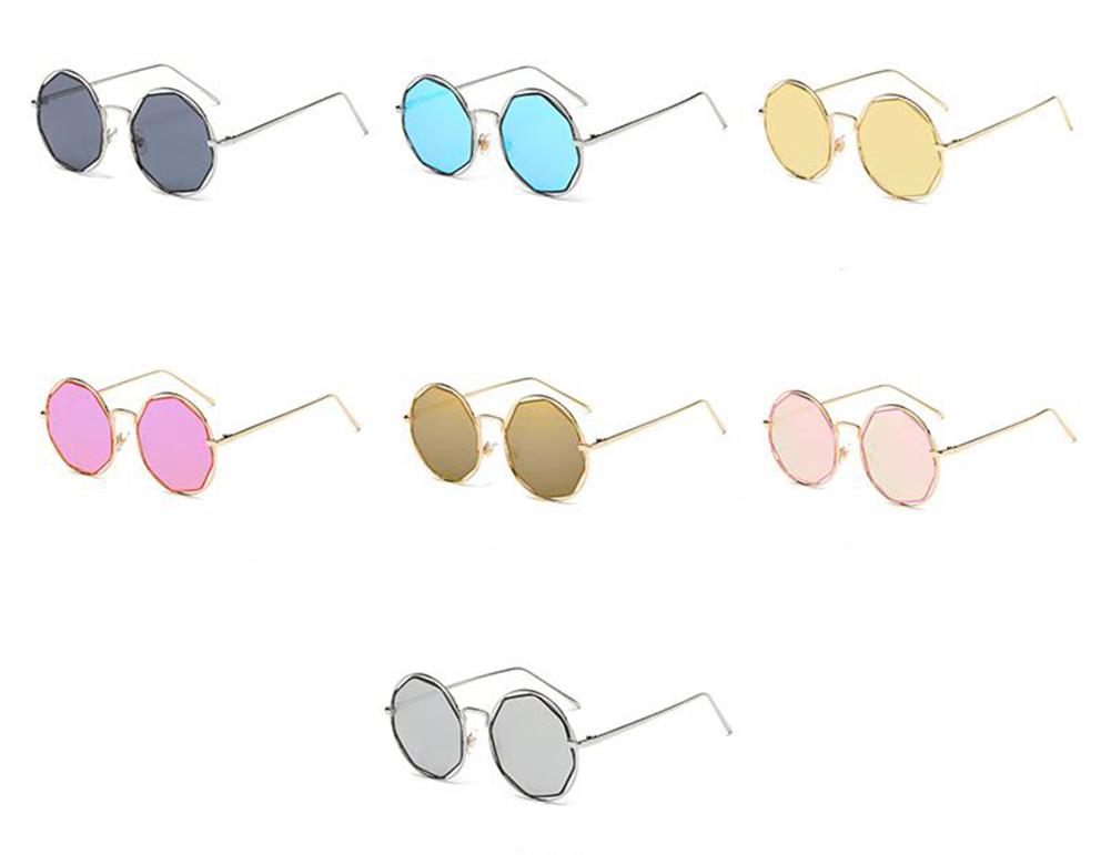 Sonnenbrille Round Resin Glasses Achteck Rand 400 UV Metall