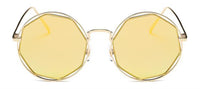 Load image into Gallery viewer, Sonnenbrille Round Resin Glasses Achteck Rand 400 UV Metall
