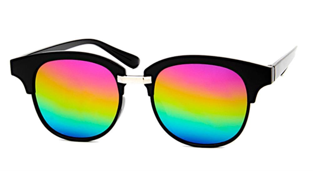 Trend Sonnenbrille Korea 400 UV verspiegelt Halbrahmen