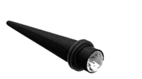 Load image into Gallery viewer, Kristall Piercing Expander Dehnungsstab Straight Dehnstab Unisex Tunnel Plug Ohrstecker schwarz
