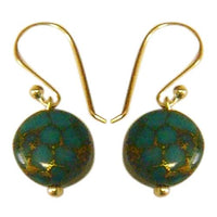 Load image into Gallery viewer, Damenohrringe mit türkisem Howlith Stein, mit 925er Sterlingsilberbügel
