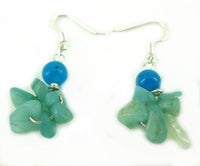 Load image into Gallery viewer, Damen Ohrringe blau türkis Bündel Perle Splitter Stein Steinohrhänger 925er Sterlingsilber
