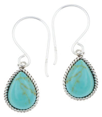 Cargar imagen en el visor de la galería, Silberohrhänger Tropfen 10 mm Türkis hell Seilrand 925 Sterlingsilber Ohrringe
