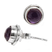 Load image into Gallery viewer, Silberohrstecker Amethyst rund Ohrringe Ohrstecker Damen Ohrring Stecker 925er Sterling Silber Stein
