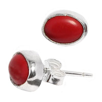 Load image into Gallery viewer, Silberohrstecker Jaspis oval 10 mm Ohrringe Ohrstecker Damen Ohrring Stecker 925er Sterling Silber
