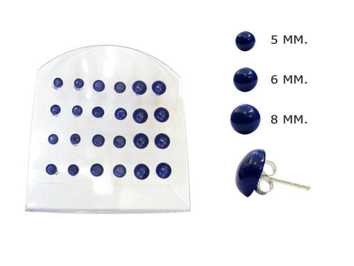 Lapis Ohrstecker lila blau Halbkugel abgeflacht rund Silberohrstecker 925er Sterling Silber