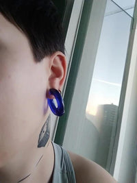 Load image into Gallery viewer, Ball Closure Piercing Klemmkugel Ring blau Acryl
