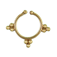 Cargar imagen en el visor de la galería, Septum Fake Piercing Nasenringe Dreiecke Messing goldfarben nickelfrei antik exotisch Ohrring
