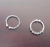 Load image into Gallery viewer, Fake Septum Piercing Nasenring Silber filigran 0.8mm
