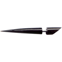 Cargar imagen en el visor de la galería, Horn Fake Piercing Spike schwarz schräg Expander Edelstahl Ohrhänger Ohrstecker Ohrring 6 mm
