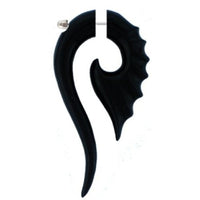 Cargar imagen en el visor de la galería, Horn Fake Piercing schwarz gezackt Spirale lang Edelstahl
