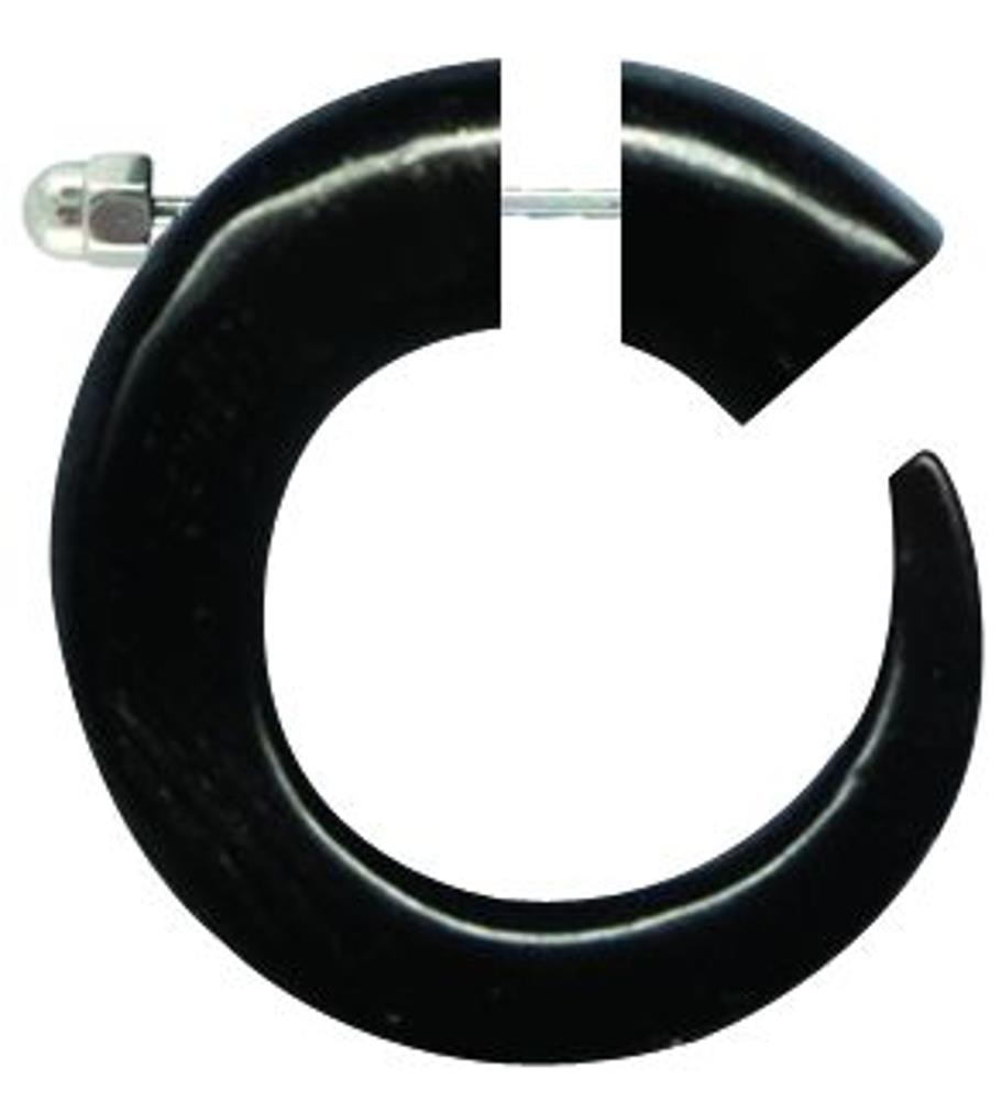Buffalo Horn Fake Piercing, schwarze Klaue, 6mm Durchmesser, Schraubverschluss, Ohrstecker, Ohrring, Ohrhänger