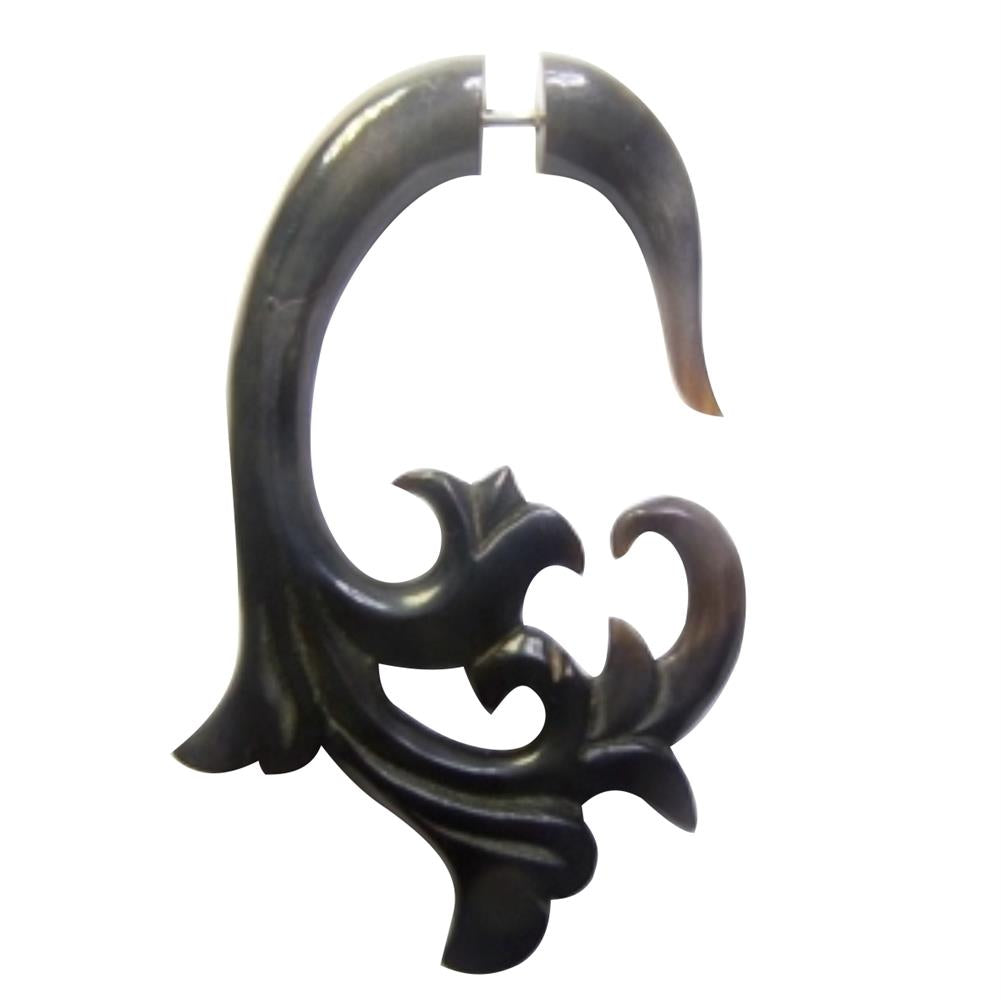Fake Horn Piercing Ornament Hook Spirale dunkel