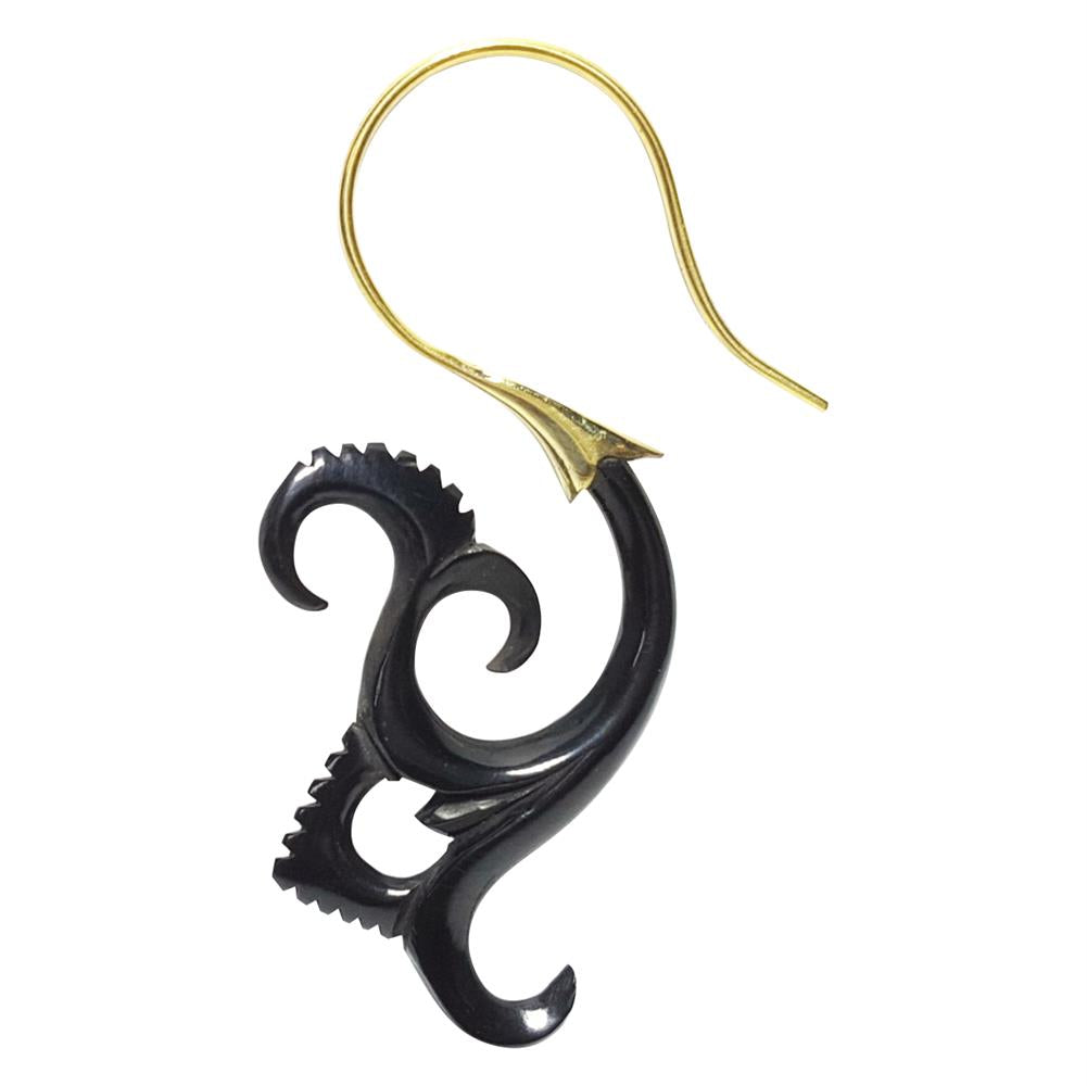 Fake Horn Piercing Hook Ohrring Brass Zacken Fishtail