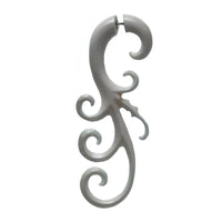 Load image into Gallery viewer, Fake Ohr Piercing Bone Knochen Edelstahl weiß Spiralen Dehner Ohrstecker Ohrring
