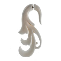 Load image into Gallery viewer, Fake Ohr Piercing Bone Knochen Edelstahl weiß Spiralen Dehner Ohrstecker Ohrring
