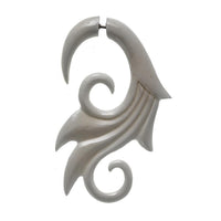 Load image into Gallery viewer, Fake Ohr Piercing Bone Knochen Edelstahl weiß Spiralen Dehner Ohrstecker Ohrring
