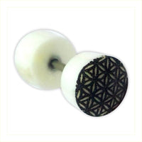 Load image into Gallery viewer, Fake Ohr Piercing Bone Knochen Edelstahl weiß Plug Pfeil Schwan Phönix Abalone
