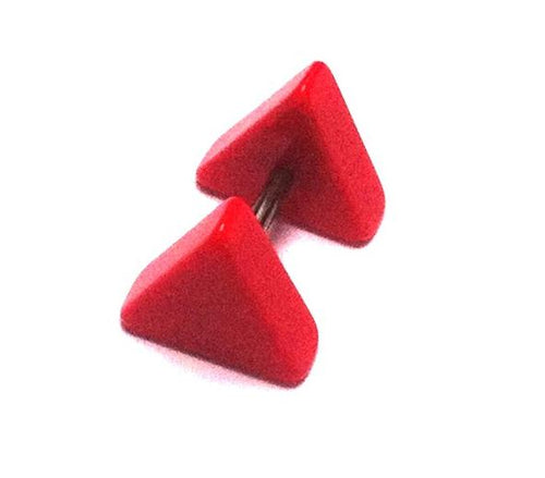 Fake Piercing Plug Tunnel Ohrstecker Unisex Kunststoff rot Schmuck Dreieck