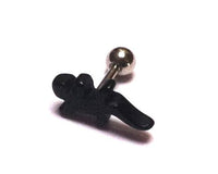 Cargar imagen en el visor de la galería, Fake Piercing Plug Tunnel Ohrstecker Unisex Kunststoff schwarz Schmuck Gekko

