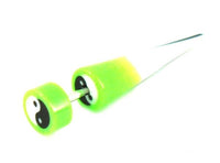 Load image into Gallery viewer, Yin Yang grün schwarz weiß Fake Piercing Expander Dehnungsstab Straight Dehnstab Unisex Acryl
