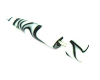 Load image into Gallery viewer, Muster wellig weiß schwarz Fake Piercing Expander Dehnungsstab Straight Dehnstab

