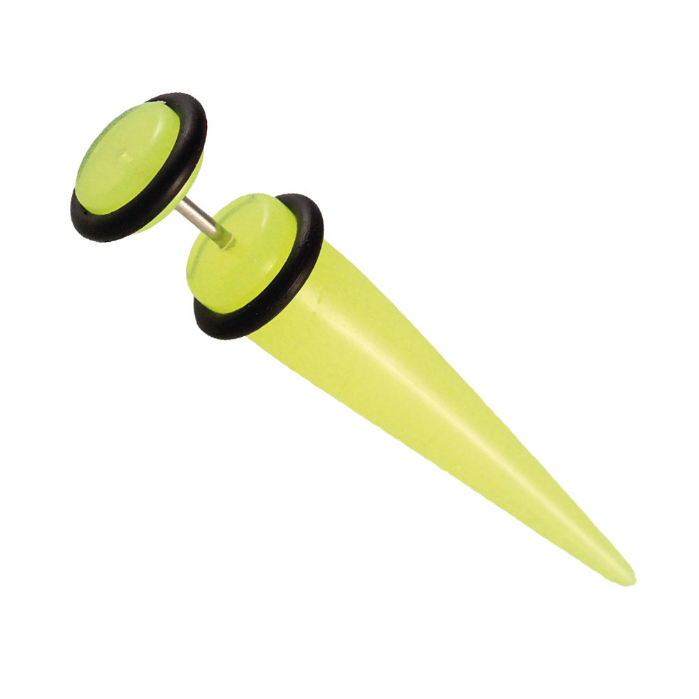 Acryl Fake Piercing Expander Neon gelb Dehnungsstab Straight Dehnstab