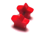 Load image into Gallery viewer, Fake Piercing Plug Tunnel Ohrstecker Unisex Kunststoff rot Stern Schmuck
