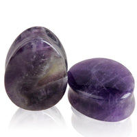Cargar imagen en el visor de la galería, Amethyst Stein Flesh Plug Träne double flared lila
