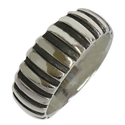 Silberring oxidiert Querstreifen massiv Ring 925er Sterling Silber Unisex Designer Schmuck