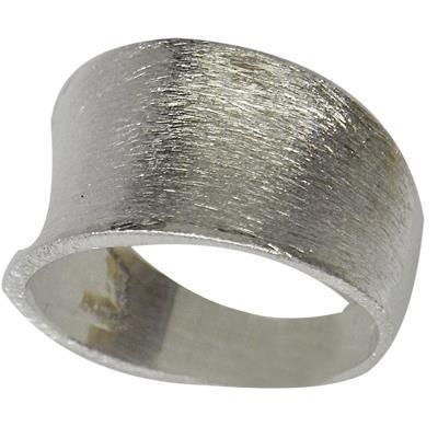 Silberring gebürstet gewölbt breit Ring 925er Sterling Silber Unisex Schmuck Ringe
