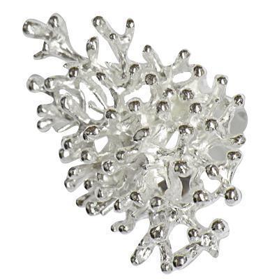 Silberringe Korallen Design 925er Sterling Silber Ringe Ring glänzend weiß oxidiert