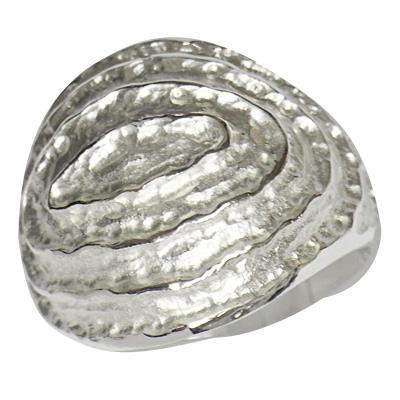 Silberring Ring glänzend rau Rand Gänseblümchen Blume 925er Sterling Silber Damen Designer Schmuck