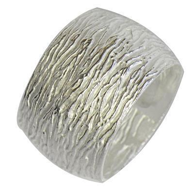Silberring massiv mit Muster Wellen hell oxidiert Ringe Ring aus 925er Sterling Silber