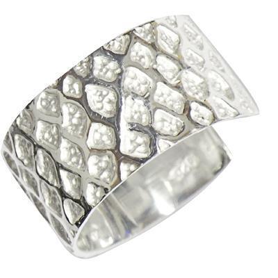 Silberring hell oxidiert Einkerbungen offen 925er Sterling Silber Silberschmuck Damen Ringe