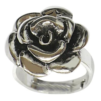 Silberring Rose dunkel oxidiert Ring 925er Sterling Silber Damen Designer Schmuck