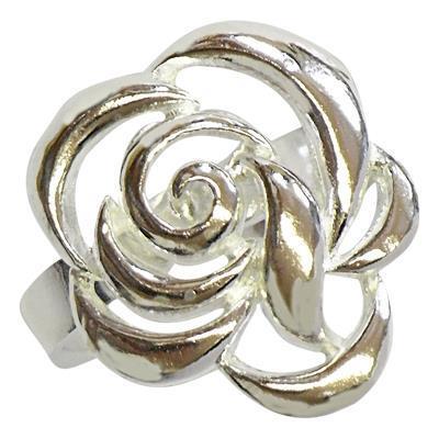 Silberring filigran Rose glänzend Ring 925er Sterling Silber Damen Schmuck Ringe