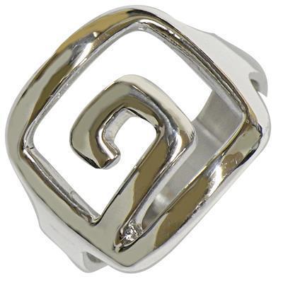 Silberring Ring eckige Spirale 925er Sterling Silber Damen Designer Schmuck Ringe