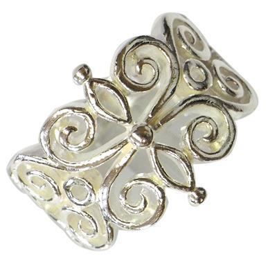 Silberring Ornamente Goldschimmer Ring 925er Sterling Silber Damen Designer Schmuck Ringe