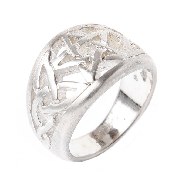 Silberring Muster Pentagramm Ringe 925er Sterling Silber Ring Unisex Schmuck