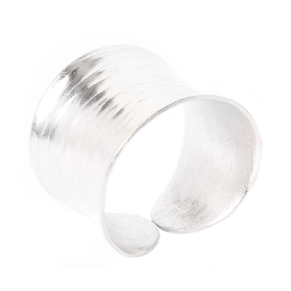 Silberring Rillen breit gewölbt aus 925er Sterling Silber Ringe Unisex Schmuck