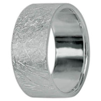 Load image into Gallery viewer, Bandring gerade 9mm breit gebürstet 925 Sterling Silber
