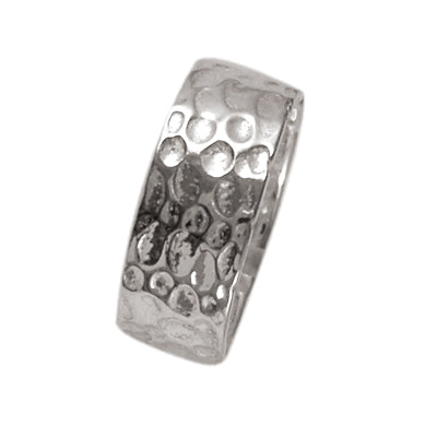 Silberring massiv glänzend gehämmert Einkerbungen Ring 925er Sterling Silber Ringschmuck Damen