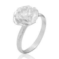 Load image into Gallery viewer, Silberring Rose weiß gebürstet 925er Sterling Silber
